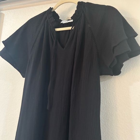 CHICOS BLACK GAUZE MAXI 2 - Picture 2 of 3